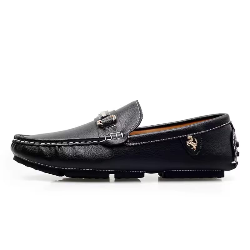 Le Fu Shoes Men's Leather Casual Slippers Spring and Summer Luxury Shoes Fashion Shoes Low Top Men's One Step Shoes
