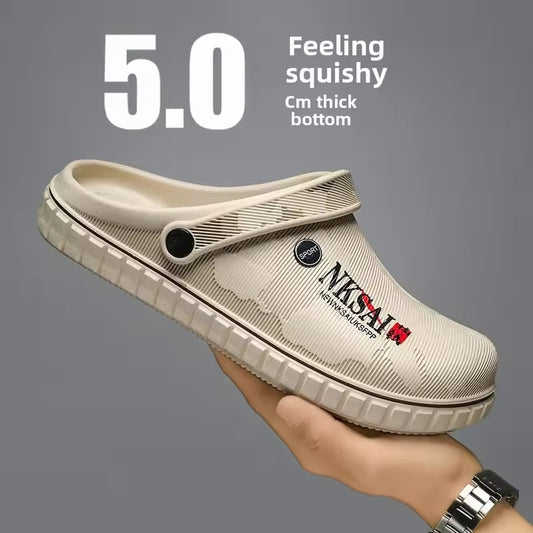 Mens Mules and Clogs Summer Sandals Indoor Slip-On Non-Slip Breathable Light Beach Slippers Male Garden Shoes Men Zapatos Hombre